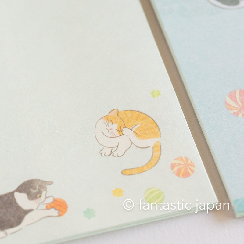 Japanese Washi Writing Letter Pad and Envelopes -cats with cozy time-
