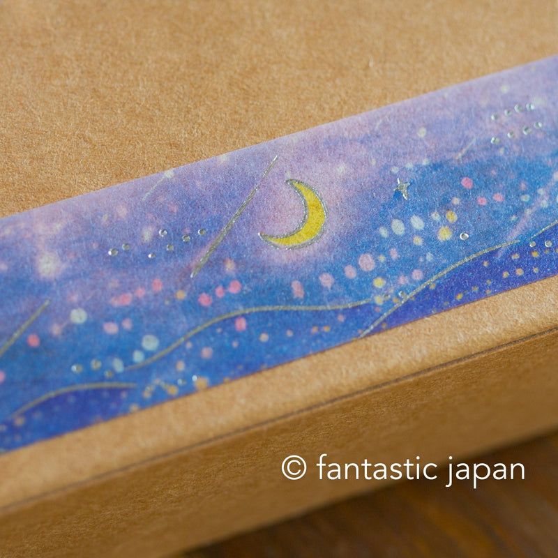Gold Foil Masking Tape - Shooting Stars and fullmoon -