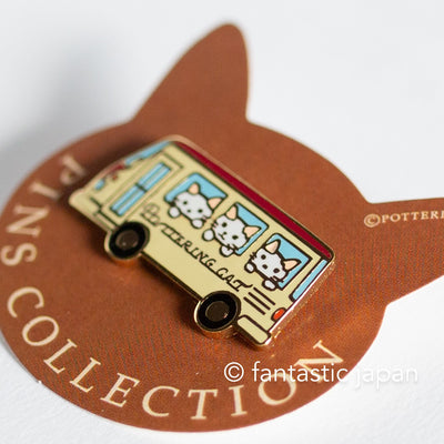 Pottering Cat hard enamel pin -bus-