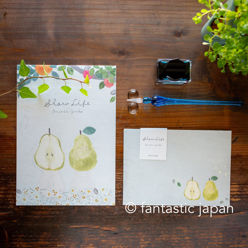 Japanese Washi Writing Letter Pad and Envelopes -Slow Life- by Omori Yuko / cozyca products