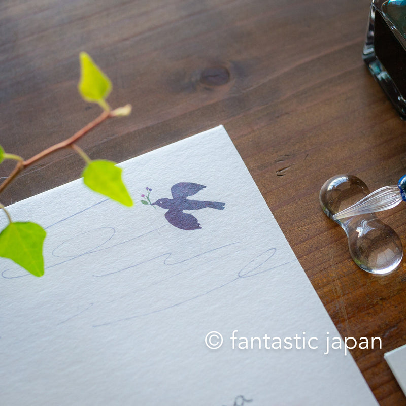 Japanese Washi Writing Letter Pad and Envelopes -Roadside flowers- by Omori Yuko / cozyca products