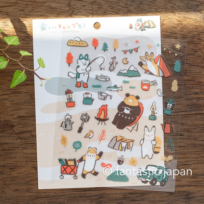 PET clear sticker -enjoying camping- by masao takahata / cozyca product