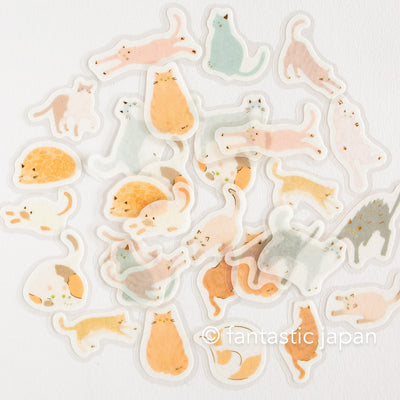 Washi flake stickers / die-cut sticker -cats cats cats-