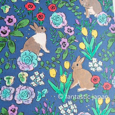 Schinako Moriyama post card -Garden with rabbits-