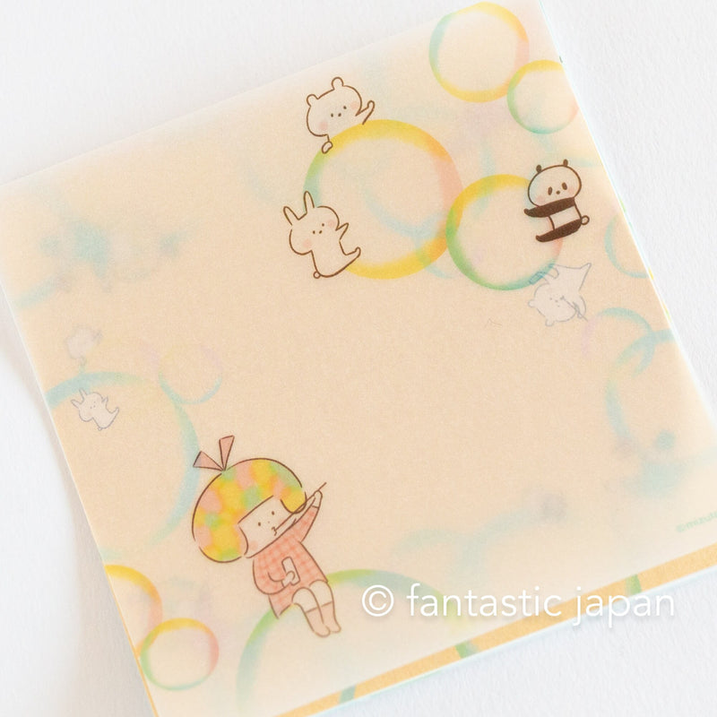 mizutama square memo pad -bubble-