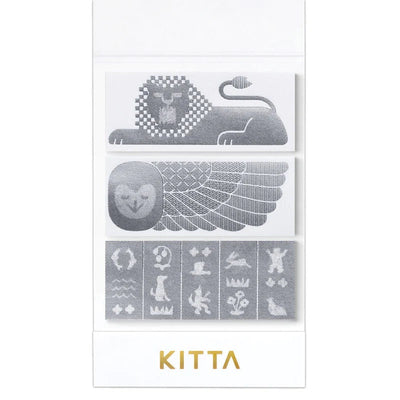 KITTA changing silver foil pre-cut washi tape /  KITTA Special KITPP005 -ancient wall painting-
