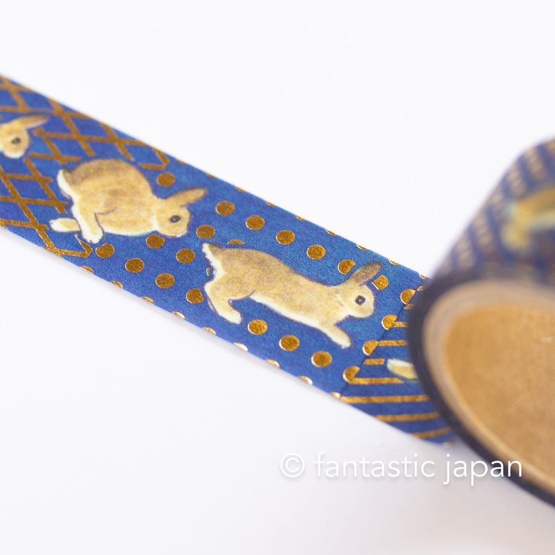 Gold foil Masking Tape -running rabbits- by Schinako Moriyama