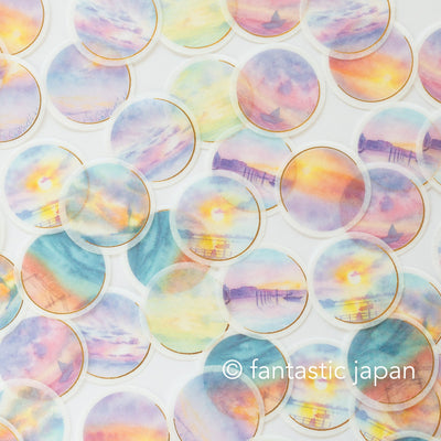 Washi flake stickers -Dusk in the circle- designed by Awa