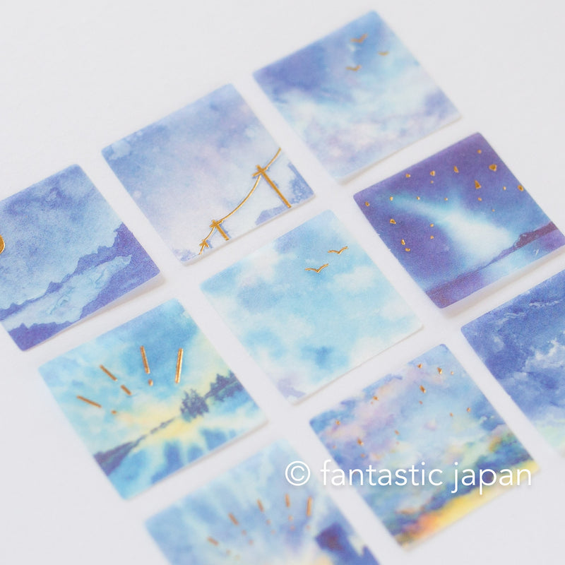 Washi flake stickers -Sky in the suare- designed by Awa