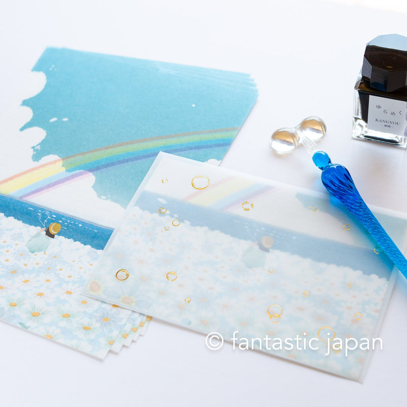 Translucent  Scenery Letter set -Soap bubbles and rainbows- by Tsutsumu company