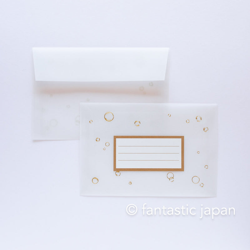 Translucent  Scenery Letter set -Soap bubbles and rainbows- by Tsutsumu company