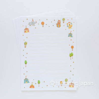 Gold foiled Letter Writing set / Polite letters -little circus- by Tsutsumu company