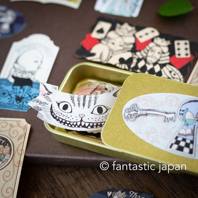 Flake stickers in a small tin box / Alice's Adventures in Wonderland -OPEN THE DOOR- by Shinzi Katoh