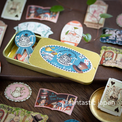 Flake stickers in a small tin box / Alice's Adventures in Wonderland -In the golden afternoon- by Shinzi Katoh