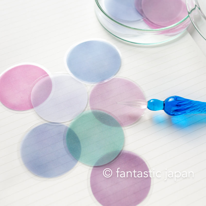 Japanese color circle tracing paper stickers  -calm dusk-